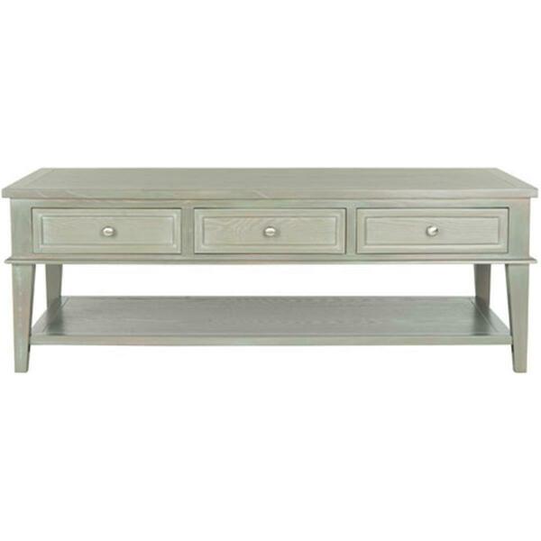 Safavieh 19.3 x 54 x 23.6 in. Manelin Coffee Table with Storage Drawers, Ash Grey AMH6642C
